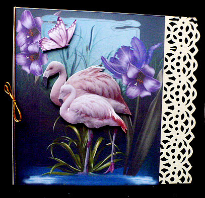 Flamingo Sweethearts with Lily Blooms Topper by Diane  Hitchcox