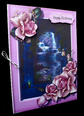 Beautiful Pink Roses and Fantasy Scene  by Diane  Hitchcox