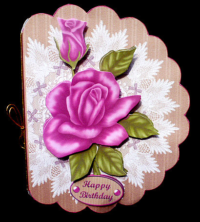 A Pink Rose Scalloped Card Mini Kit by Diane  Hitchcox