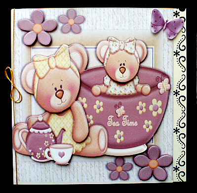 Cute Pair of Bears Having Tea 8x8 Mini Kit by Diane  Hitchcox