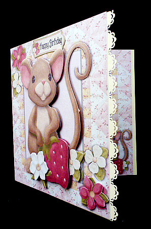 Gorgeous Mouse with Strawberry and Flowers 8x8 Mini Kit by Diane  Hitchcox
