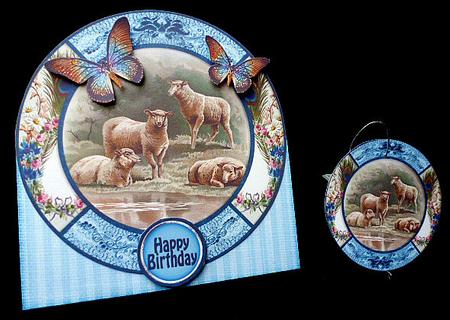 Round Over the Top Card Sheep 219 by Diane  Hitchcox