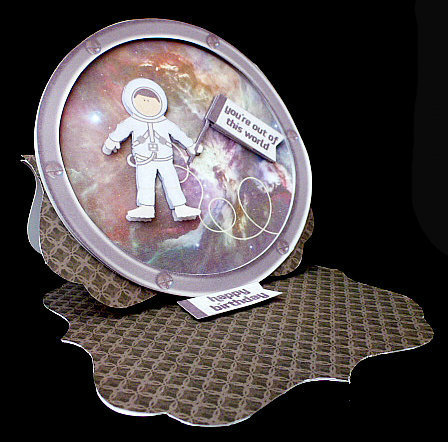 Through the Porthole - Astronaut in Space 5 by Diane  Hitchcox