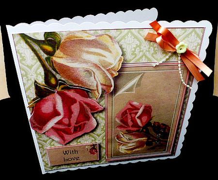 Shabby Chic Roses 8x8 Quick Topper by Diane  Hitchcox