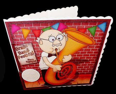 8 x 8 Bert Plays the Tuba Scalloped Corner Kit by Diane  Hitchcox