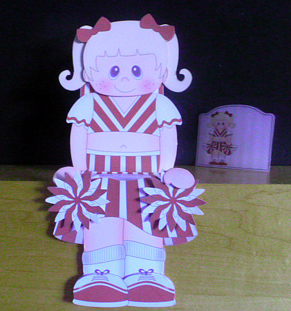 3D on the Shelf Card Kit - Cheerleader Katy by Diane  Hitchcox