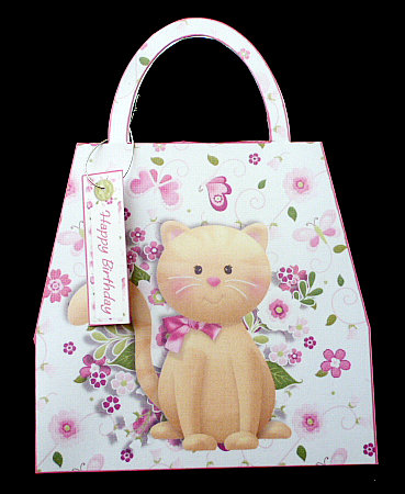 Brown Cat Handbag Shaped Card by Diane  Hitchcox