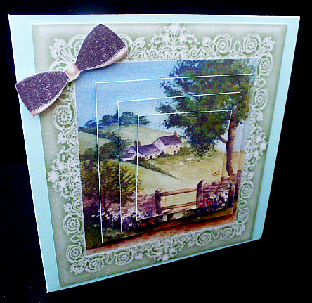 Pretty Cotswold Cottages in the Meadow with Flowers Pyramids by Diane  Hitchcox