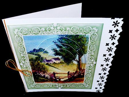 In the Meadow with Cottages and Flowers Oval Pyramids by Diane  Hitchcox