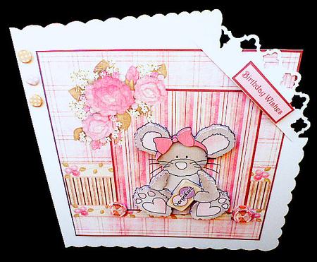 City Shopping Mouse Card with Decoupage by Diane  Hitchcox