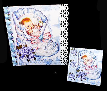 Gorgeous Smiling Baby Boy in a Bootie 8x8 by Diane  Hitchcox