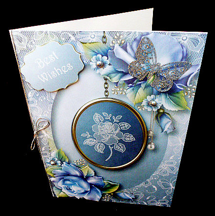Lace Rose Pendant & Beautiful Blue Roses by Diane  Hitchcox