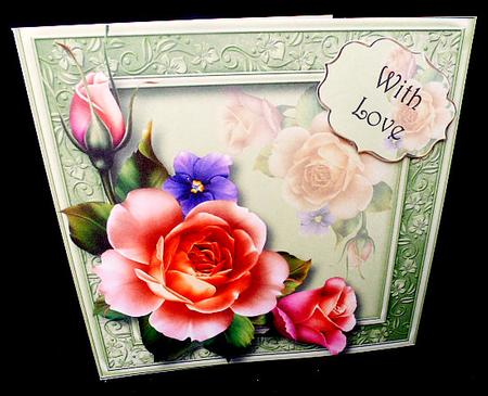 Beautiful Spring Roses 8x8 Quick Topper by Diane  Hitchcox