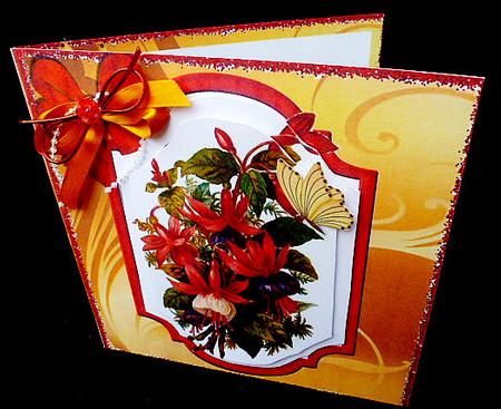 Pretty Fuschia with Butterflies Bracket Pyramids 8x8 Kit by Diane  Hitchcox