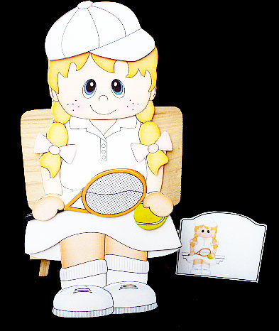 3D on the Shelf Card Kit - Little Tennis Girl Lexi by Diane  Hitchcox