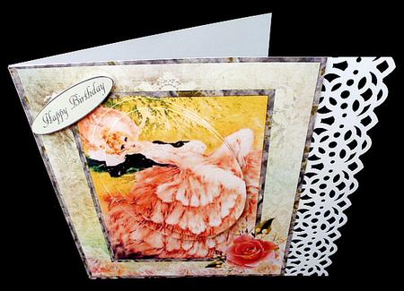 Peach Rose Vintage Portrait with Layers by Diane  Hitchcox