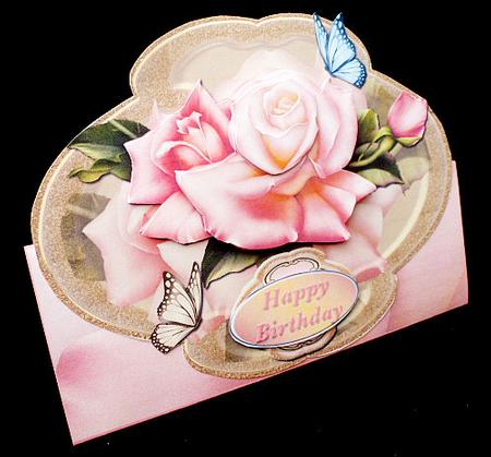 Triangle Base Mini Kit - Soft Pink Roses by Diane  Hitchcox