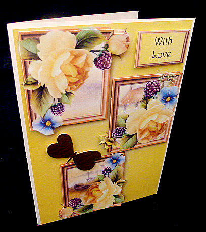 Yellow English Roses Frame Trio by Diane  Hitchcox