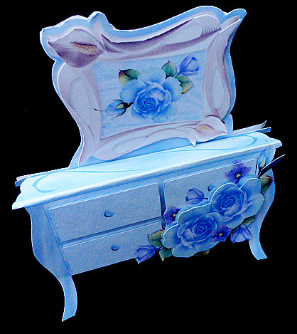 Flower Chest 3D Shelf Card Mini-kit - Bluerose by Diane  Hitchcox