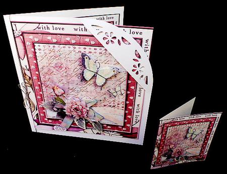 Cardtopper with Inlet Red Blooming 242 by Diane  Hitchcox