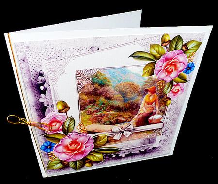 Daydreaming Vintage Scene with Decoupage by Diane  Hitchcox