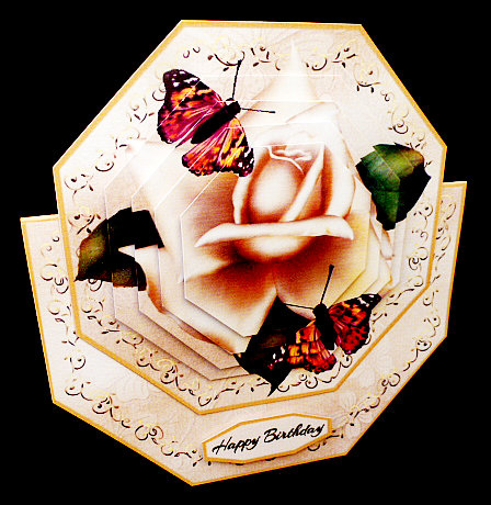 Ivory Rose Octagonal Over the Top Card Minikit by Diane  Hitchcox