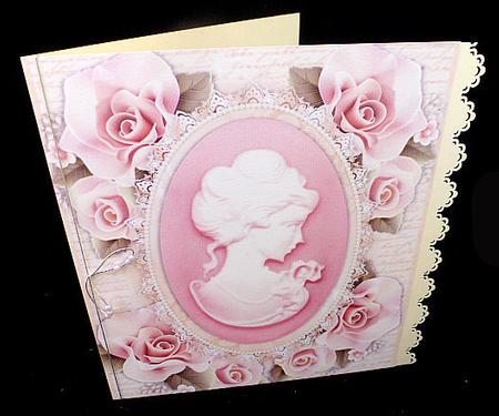 Beautiful Rose Cameo with Roses 8x8 by Diane  Hitchcox
