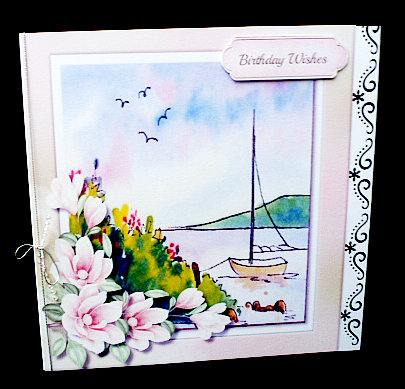Beautiful Magnolias and Boat Scene  by Diane  Hitchcox