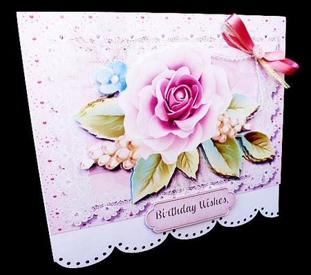Beautiful Tiffany Rose on Stunning Lace  by Diane  Hitchcox