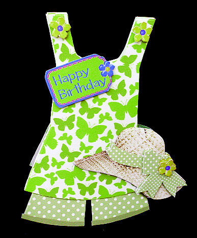 Butterflies Green~ Summer Outfit Shaped Card Mini Kit by Diane  Hitchcox
