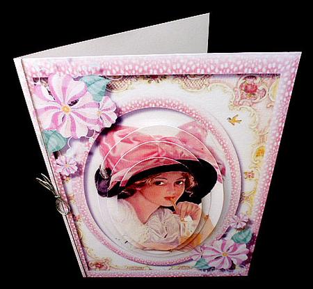 Beautiful Vintage Girl Having a Drink ,pyramid by Diane  Hitchcox