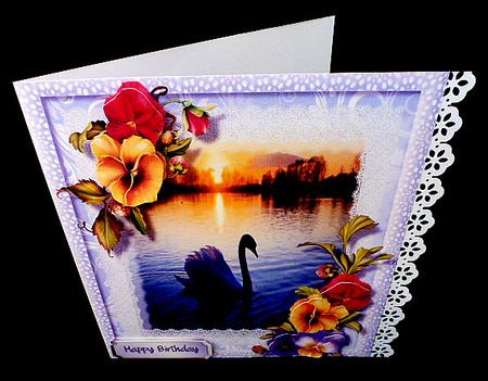 Beautiful Pansy's and River Scene  by Diane  Hitchcox