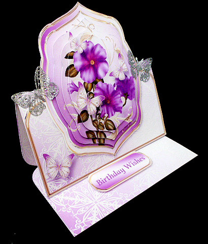 Pretty Petunias Pyramid Easel Card Mini Kit by Diane  Hitchcox
