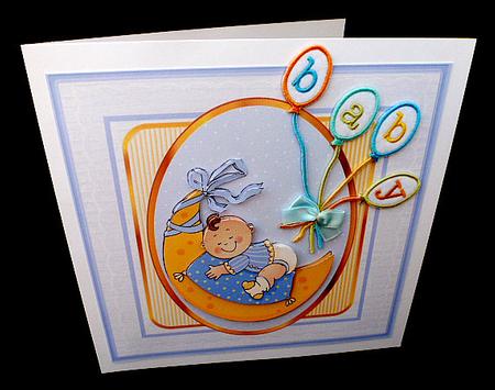 Moonbaby Boy Card with Decoupage by Diane  Hitchcox