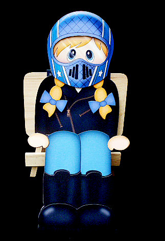 3D on the Shelf Card Kit - Little Motorcyclist Girl Betty by Diane  Hitchcox