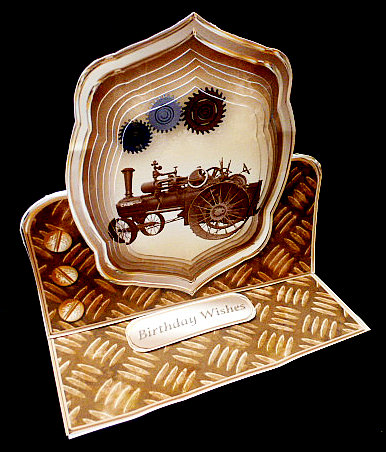 Vintage Traction Engine Pyramid Card Mini Kit by Diane  Hitchcox