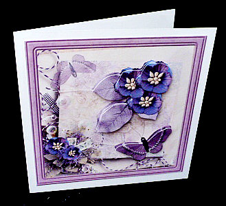 Violets and Butterfly Card with Decoupage by Diane  Hitchcox