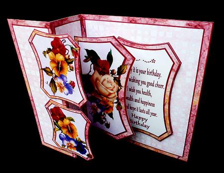 Fold Back Pop-up Pansies & Roses by Diane  Hitchcox