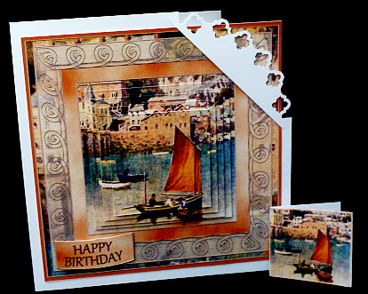 Vintage Bideford Harbour 8x8 Card Front Minikit by Diane  Hitchcox