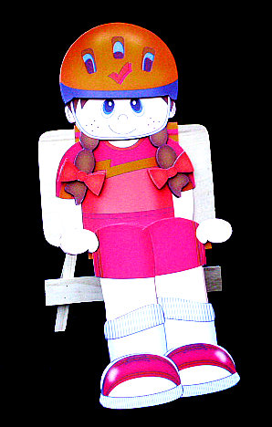3D on the Shelf Card Kit - Little Cyclist Girl Madge by Diane  Hitchcox