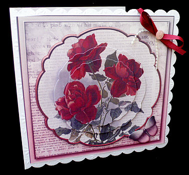 Cardtopper with Inlet All About Flowers Red 268 by Diane  Hitchcox