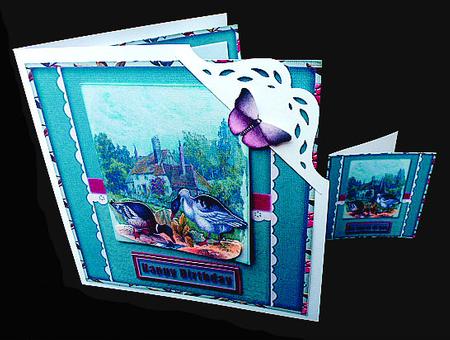 Cardtopper in Love with Ducks Blue 274 by Diane  Hitchcox