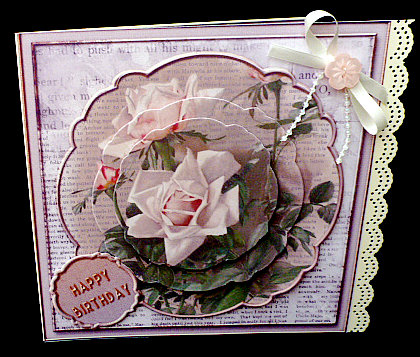Cardtopper with Inlet All About Flowers Brown 266 by Diane  Hitchcox