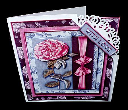 Cardtopper Pink Rose 284 by Diane  Hitchcox