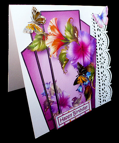 Hibiscus in Purple Art Deco Stacker by Diane  Hitchcox