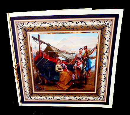 Girls Mending the Fishing Nets from the Fishing Boat by Diane  Hitchcox