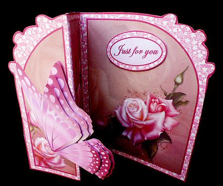 Fold Back Butterfly Kit - Edwardian Roses (pink) by Diane  Hitchcox