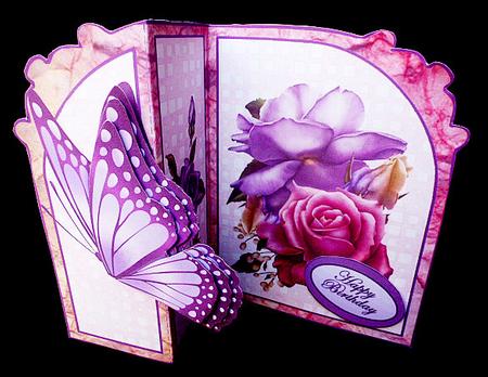 Fold Back Butterfly Kit - Heritage Roses by Diane  Hitchcox