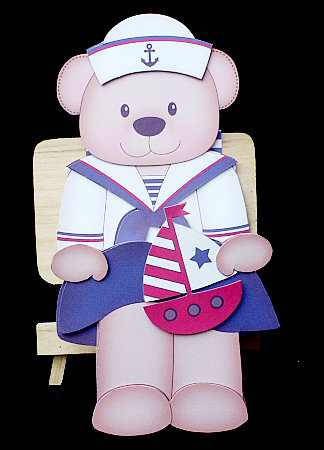 3D on the Shelf Card Kit - Livvy Bear the Sailor by Diane  Hitchcox