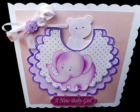 Little Pink Elephant on a Polka Dot Bib by Diane  Hitchcox